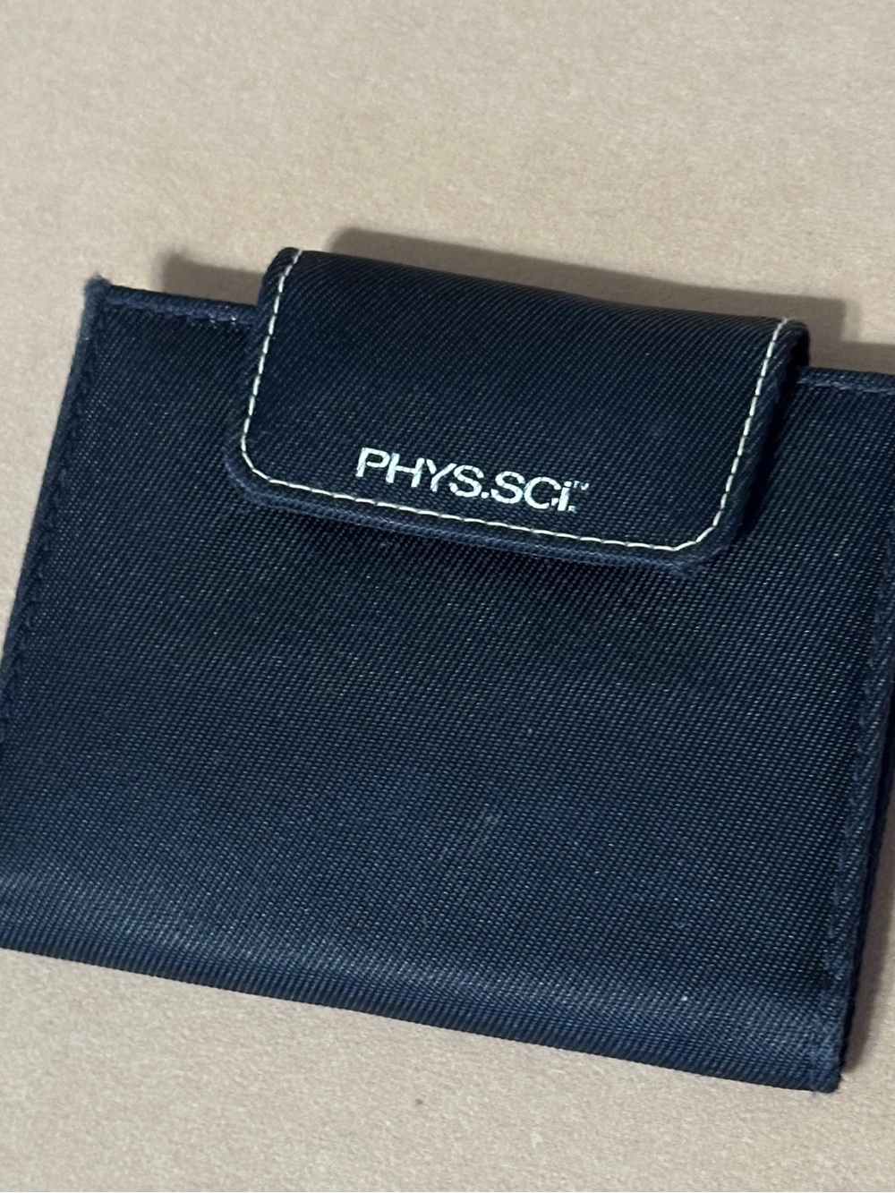 Compact Wallet - Black with Contrast Stitching - PHYS.SCI - Velcro closure